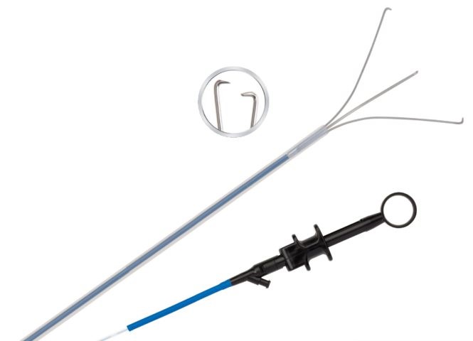 Захват для видалення чужорідних тіл, багаторазовий, діаметр 2,5 мм, довжина 230 см, з 3-ма лапками, з ПТФЕ-трубкою