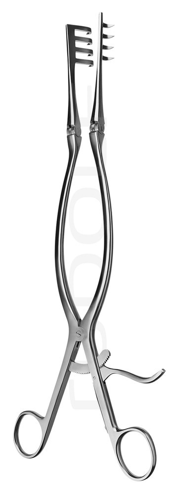 Ретрактор Beckmann-Adson, загострений, 4х4 зубця, довжина 31 см